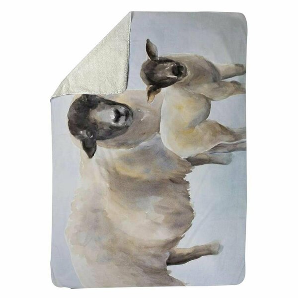 Begin Home Decor 60 x 80 in. Sheep & Its Baby-Sherpa Fleece Blanket 5545-6080-AN385